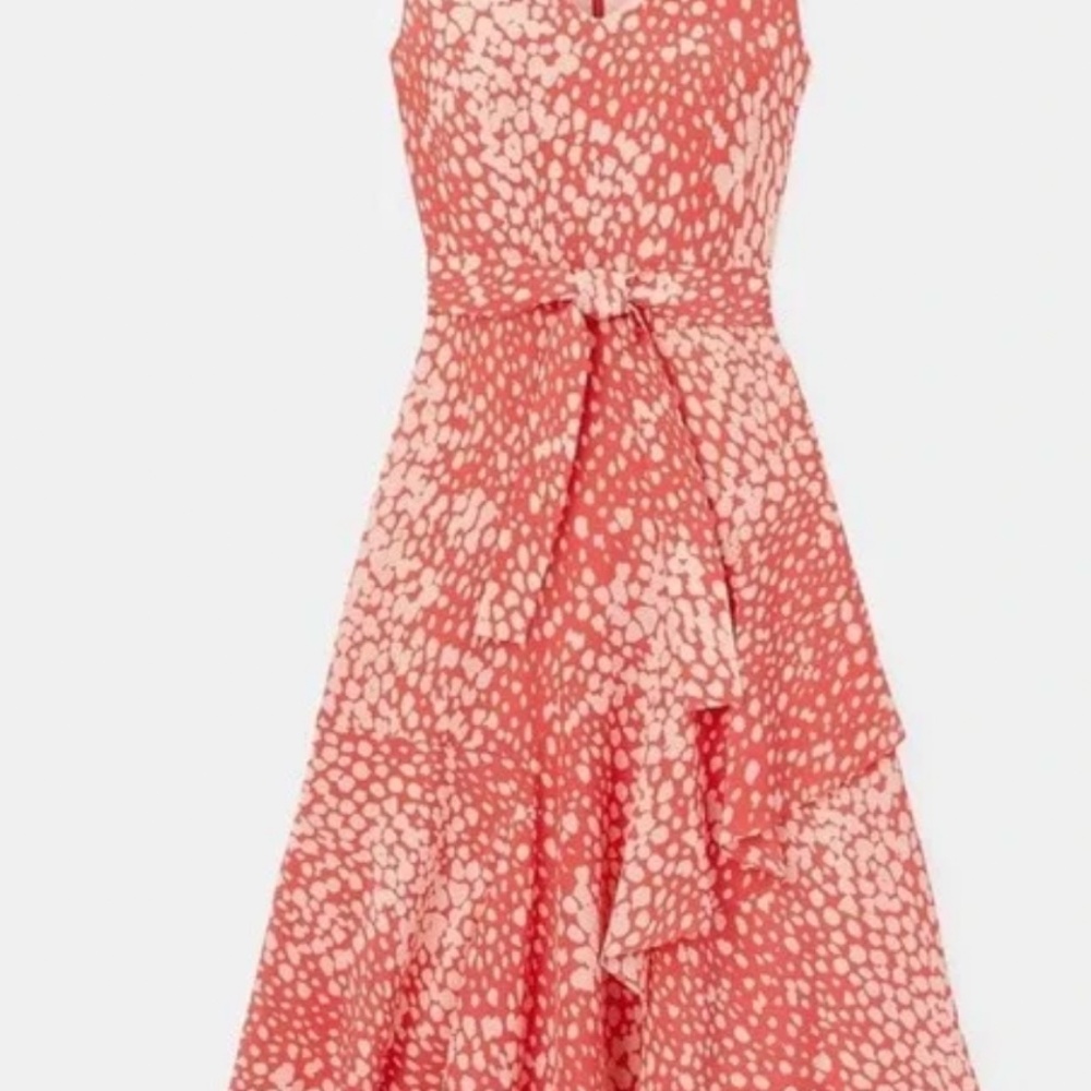 Lafayette 148 New York Telson Speckle Print Sleeveless Silk Dress